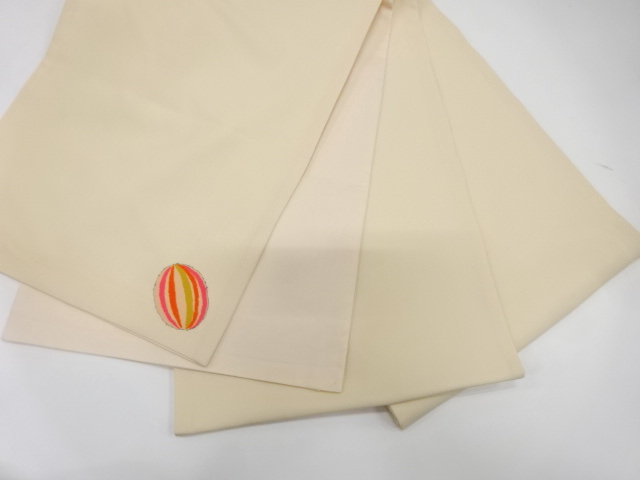  アンティーク　子猫に花・虫籠模様昼夜帯（着用可）